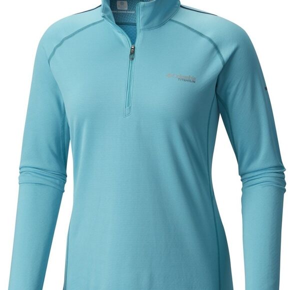 Columbia Women'sTitanium Trail Half Zip Geyser Knit Top Sz XS - Picture 1 of 10